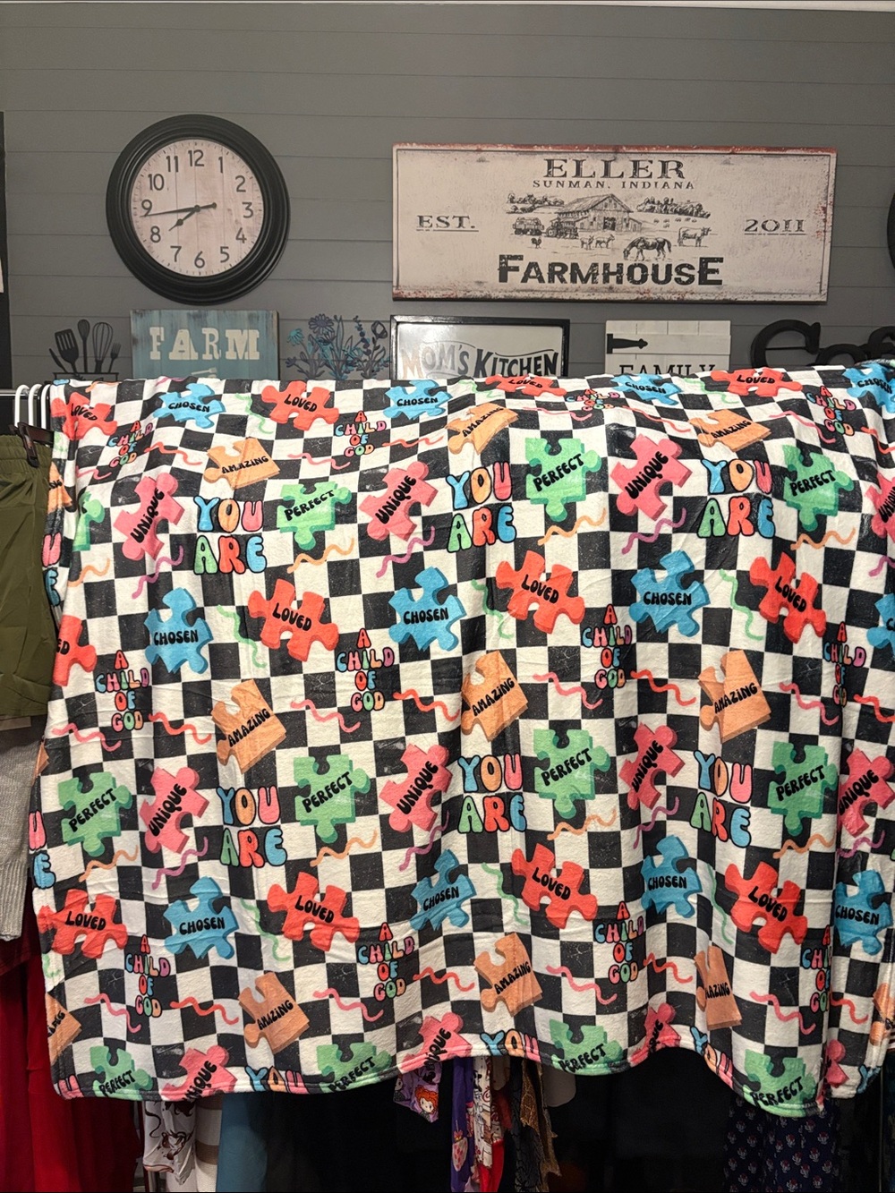 You Are Multicolor Puzzle-Print Fleece Throw Blanket - Inspirational Design